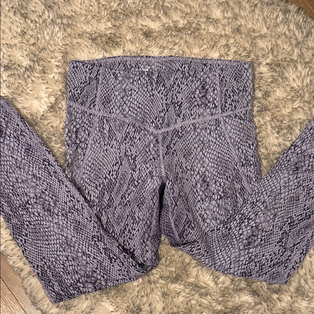 All in Motion Snakeskin Leggings in Purple and Black